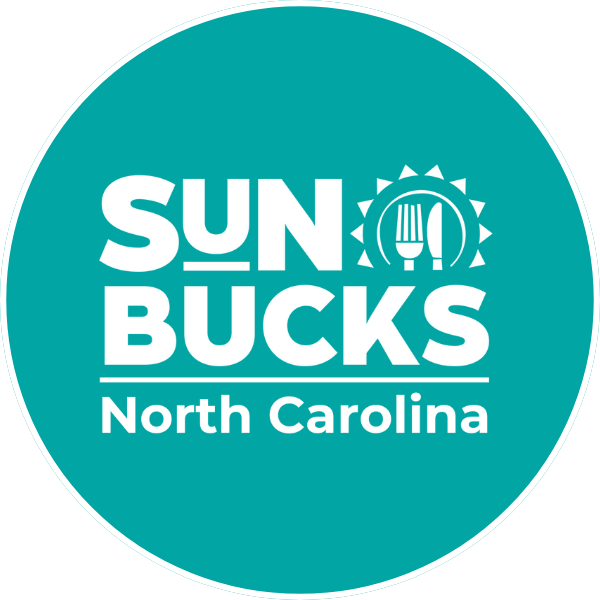 SUN Bucks North Carolina logo for link to ncdhhs.gov/sunbucks website
